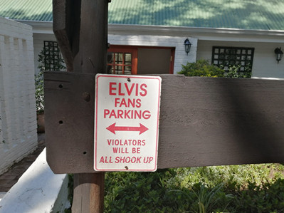 The ‘Elvis Fans only’ parking bay at Rivonia Premier Lodge